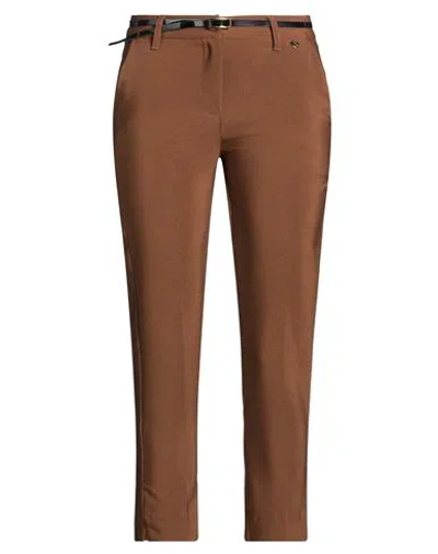 Rinascimento Woman Pants Brown Size S Polyester, Elastane