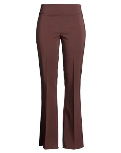 Rinascimento Woman Pants Brown Size Xl Polyester, Elastane