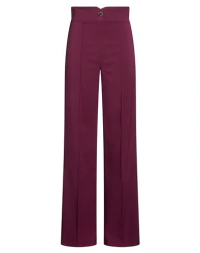 Rinascimento Woman Pants Burgundy Size M Polyester, Elastane In Red