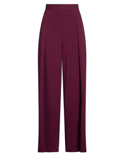 Rinascimento Woman Pants Burgundy Size Xl Polyester, Elastane In Purple