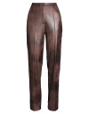 Rinascimento Woman Pants Chocolate Brown Size S Polyester, Elastane In Brown