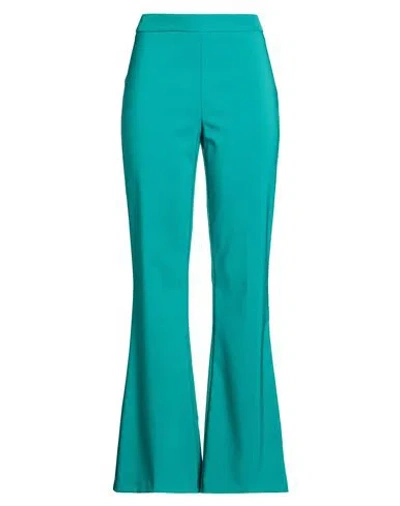 Rinascimento Woman Pants Emerald Green Size M Polyester, Elastane