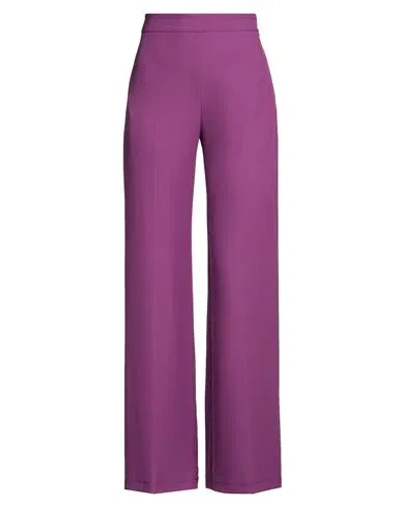 Rinascimento Woman Pants Purple Size Xs Polyester, Elastane In Purple
