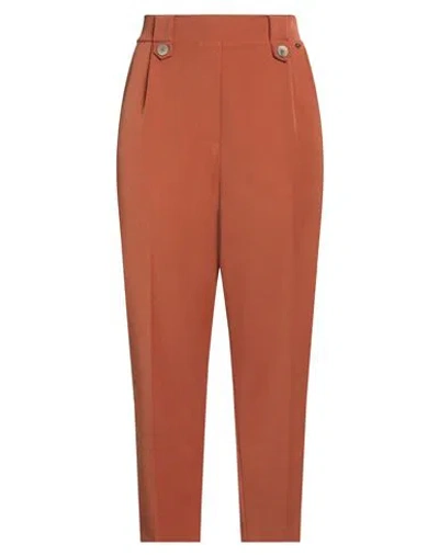 Rinascimento Woman Pants Tan Size 14 Polyester, Viscose, Elastane In Brown