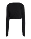 Rinascimento Woman T-shirt Black Size L Viscose, Modal, Elastane, Cashmere