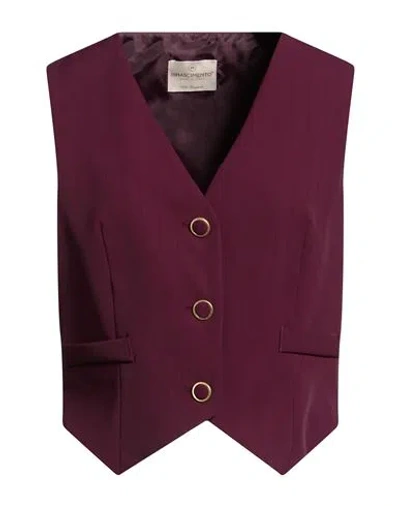 Rinascimento Woman Tailored Vest Burgundy Size M Polyester, Elastane In Purple