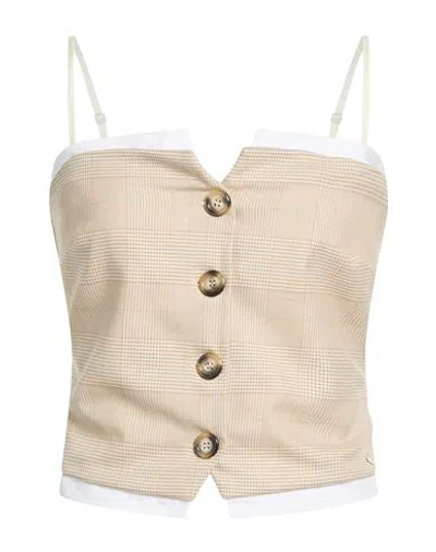Rinascimento Woman Top Beige Size M Polyester, Viscose, Elastane In Neutral