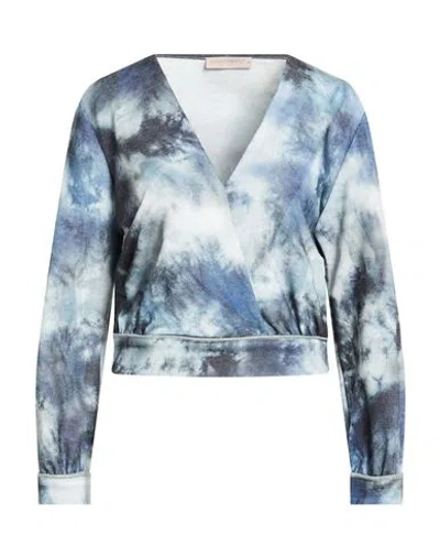 Rinascimento Woman Top Blue Size L Polyester, Cotton, Elastane