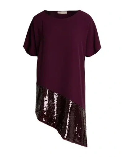 Rinascimento Woman Top Burgundy Size 12 Polyester, Elastane In Purple