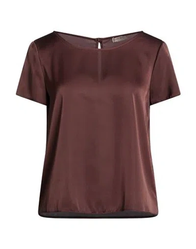 Rinascimento Woman Top Dark Brown Size S Polyester, Elastane