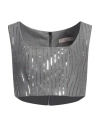 Rinascimento Woman Top Grey Size L Polyester, Viscose, Elastane
