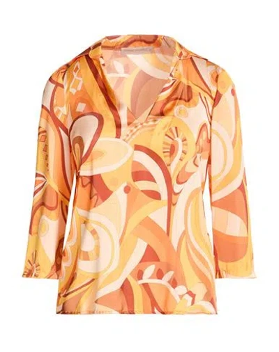 Rinascimento Woman Top Orange Size L Polyester In Multi