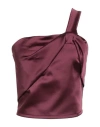 Rinascimento Woman Top Plum Size L Polyester, Elastane In Brown