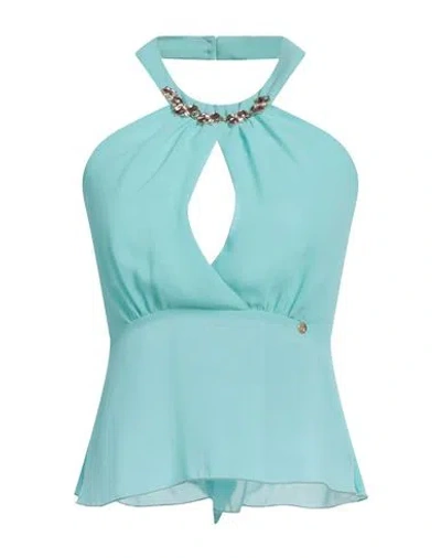 Rinascimento Woman Top Turquoise Size M Polyester In Blue