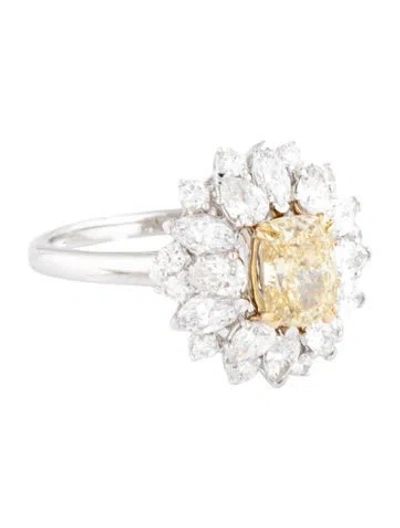 Pre-owned Ring 1.00ct Lab-grown Diamond Engagement  In Multicolor