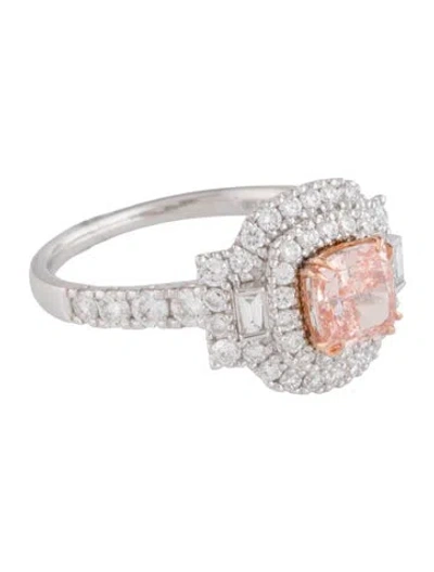 Pre-owned Ring 1.00ct Lab-grown Diamond Engagement  In Multicolor
