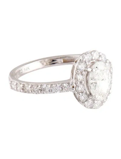 Pre-owned Ring 1.02ct Lab-grown Diamond Halo Engagement  In Multi
