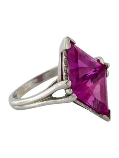 Pre-owned Ring 10k 10.39ctw Synthetic Sapphire Cocktail  In Multi