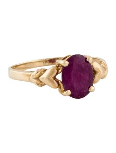 Pre-owned Ring 10k 1.04ct Ruby Hearts Cocktail  In Multi