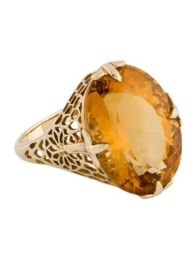 Pre-owned Ring 10k 10.86ctw Citrine Cocktail  In Multi