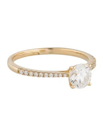 Pre-owned Ring 10k 1.11ctw Lab-grown Diamond Engagement  In Multicolor