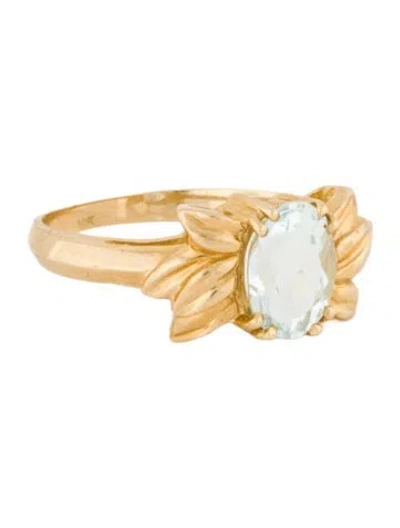 Pre-owned Ring 10k 1.15ctw Aquamarine Cocktail  In Multi
