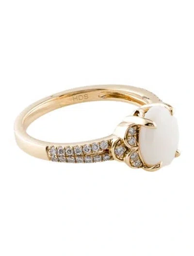 Pre-owned Ring 10k 1.32ct Opal & Diamond Cocktail  In Multi