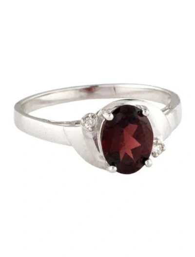 Pre-owned Ring 10k 1.36ctw Garnet & Diamond Cocktail  In Multicolor