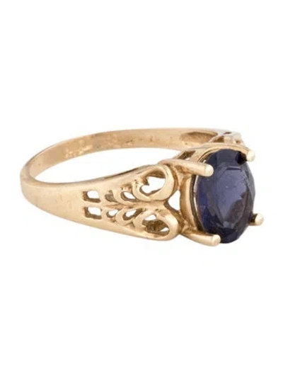 Pre-owned Ring 10k 1.40ct Iolite Cocktail  In Multicolor