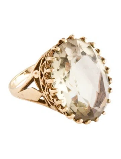 Pre-owned Ring 10k 14.46ctw Prasiolite Cocktail  In Multi