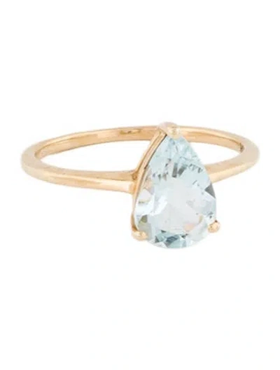 Pre-owned Ring 10k 1.54ct Aquamarine Solitaire Cocktail  In Multi