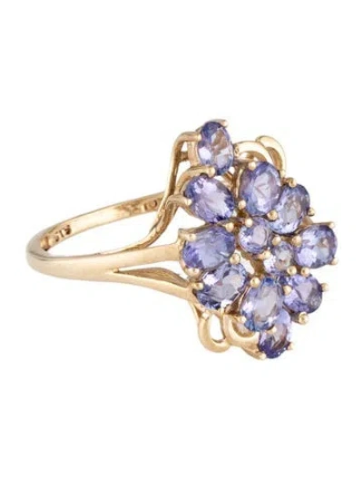Pre-owned Ring 10k 1.55ctw Tanzanite Cocktail  In Multicolor