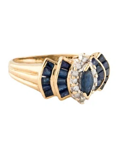 Pre-owned Ring 10k 1.65ctw Sapphire & Diamond Cocktail  In Multi