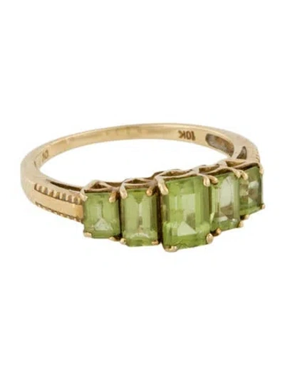 Pre-owned Ring 10k 1.86ctw Peridot Cocktail  In Multi