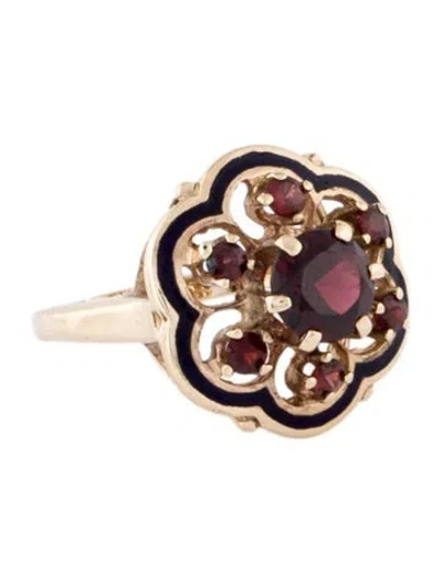Pre-owned Ring 10k 2.35ctw Garnet Cocktail  In Black