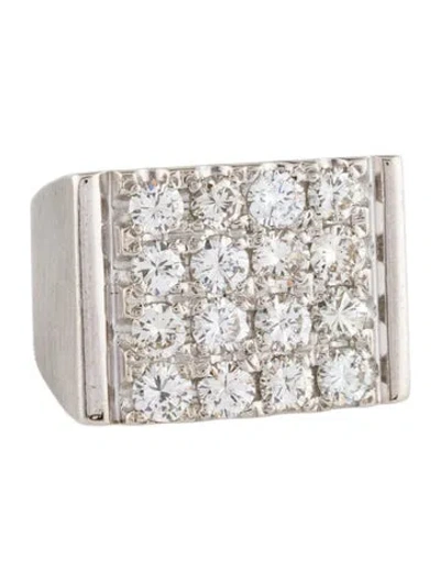 Pre-owned Ring 10k 2.56ctw Diamond Signet . In Multi