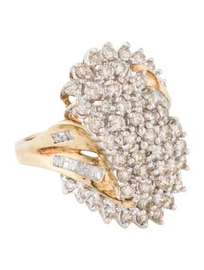 Pre-owned Ring 10k 2.72ctw Diamond Cluster Cocktail  In Multi