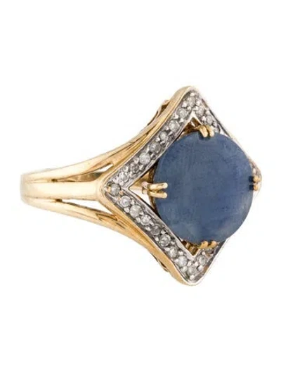 Pre-owned Ring 10k 3.05ct Sapphire & Diamond Cocktail  In Multi