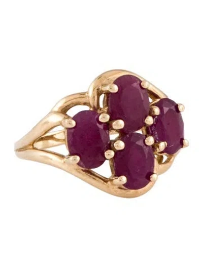 Pre-owned Ring 10k 4.08ctw Ruby Cocktail  In Multi