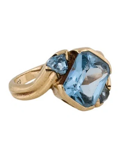 Pre-owned Ring 10k 4.08ctw Synthetic Spinel Cocktail  In Multi