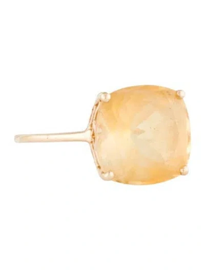 Pre-owned Ring 10k 7.23ct Citrine Cocktail  In Multi