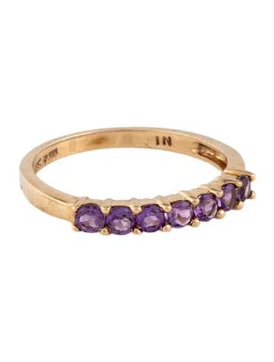 Pre-owned Ring 10k Amethyst Band In Multi