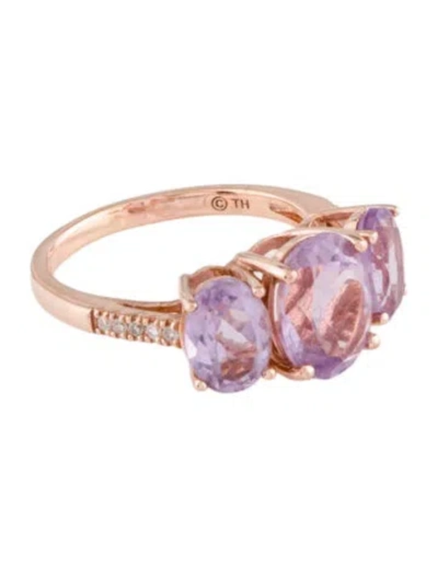 Pre-owned Ring 10k Amethyst Cocktail  In Multi