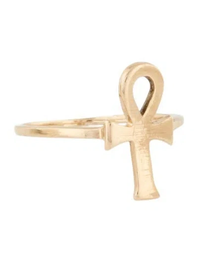 Pre-owned Ring 10k Ankh Cocktail  In Multicolor