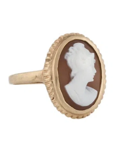 Pre-owned Ring 10k Cameo Cocktail  In Multi