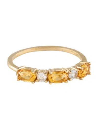 Pre-owned Ring 10k Citrine & Sapphire  In Multicolor