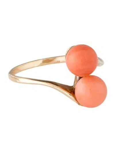 Pre-owned Ring 10k Coral Cocktail  In Multicolor