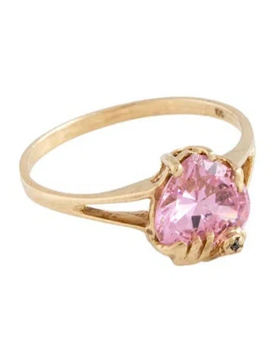 Pre-owned Ring 10k Cz & Diamond Letter "m"  In Multicolor