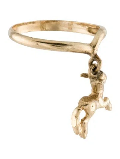 Pre-owned Ring 10k Dangling Lamb Cocktail  In Multi