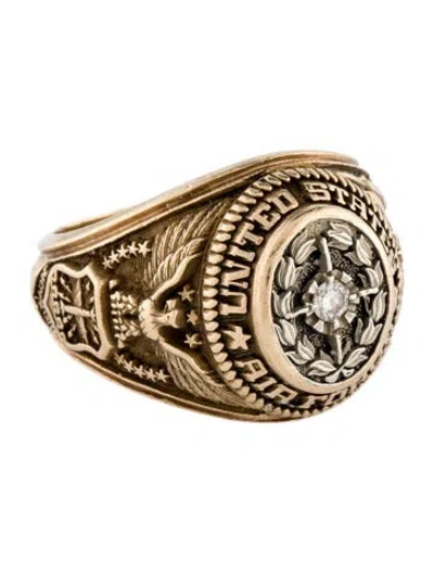 Pre-owned Ring 10k Diamond Air Force  In Multi